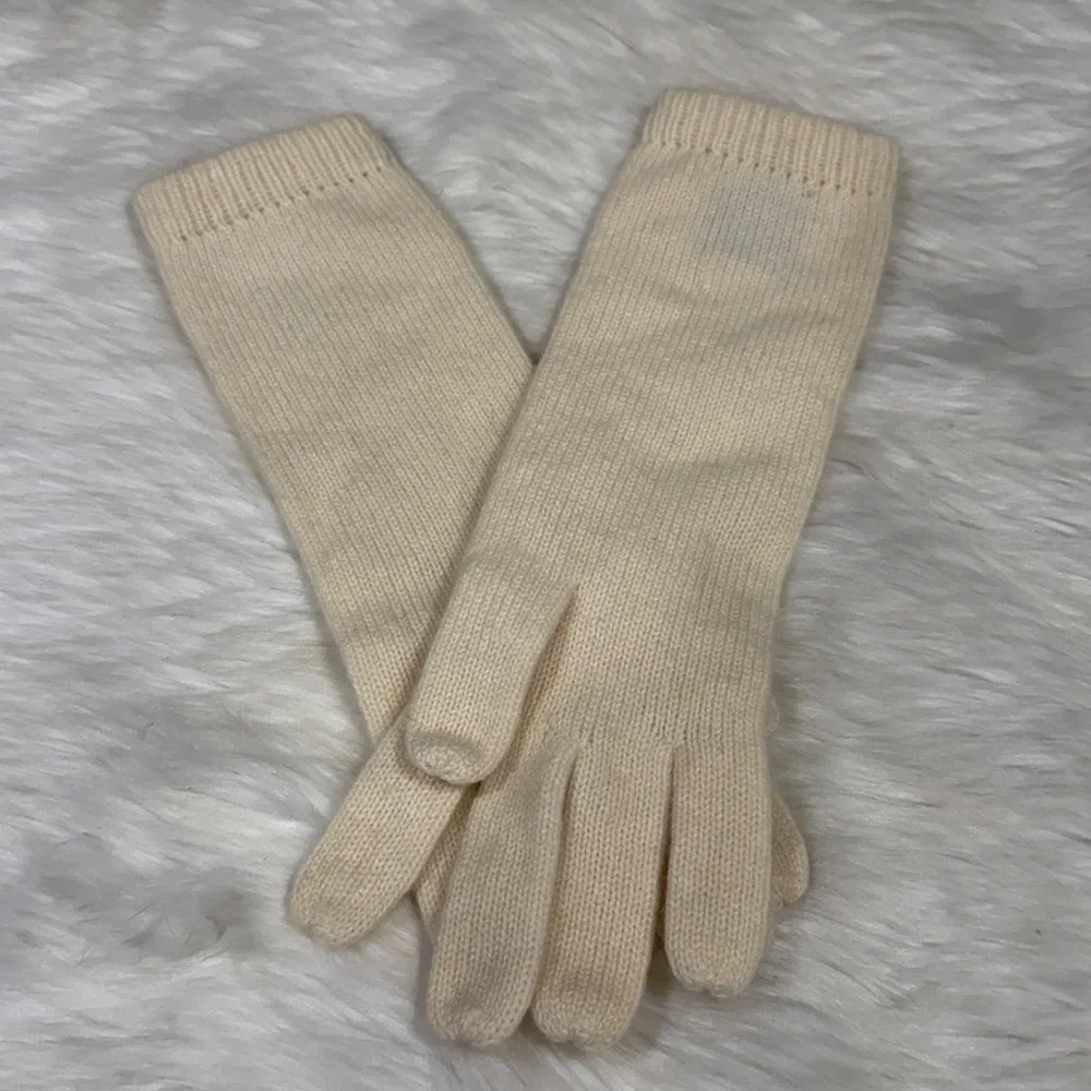 Elegant Brown Women's Gloves Cashmere Worm Soft One Size